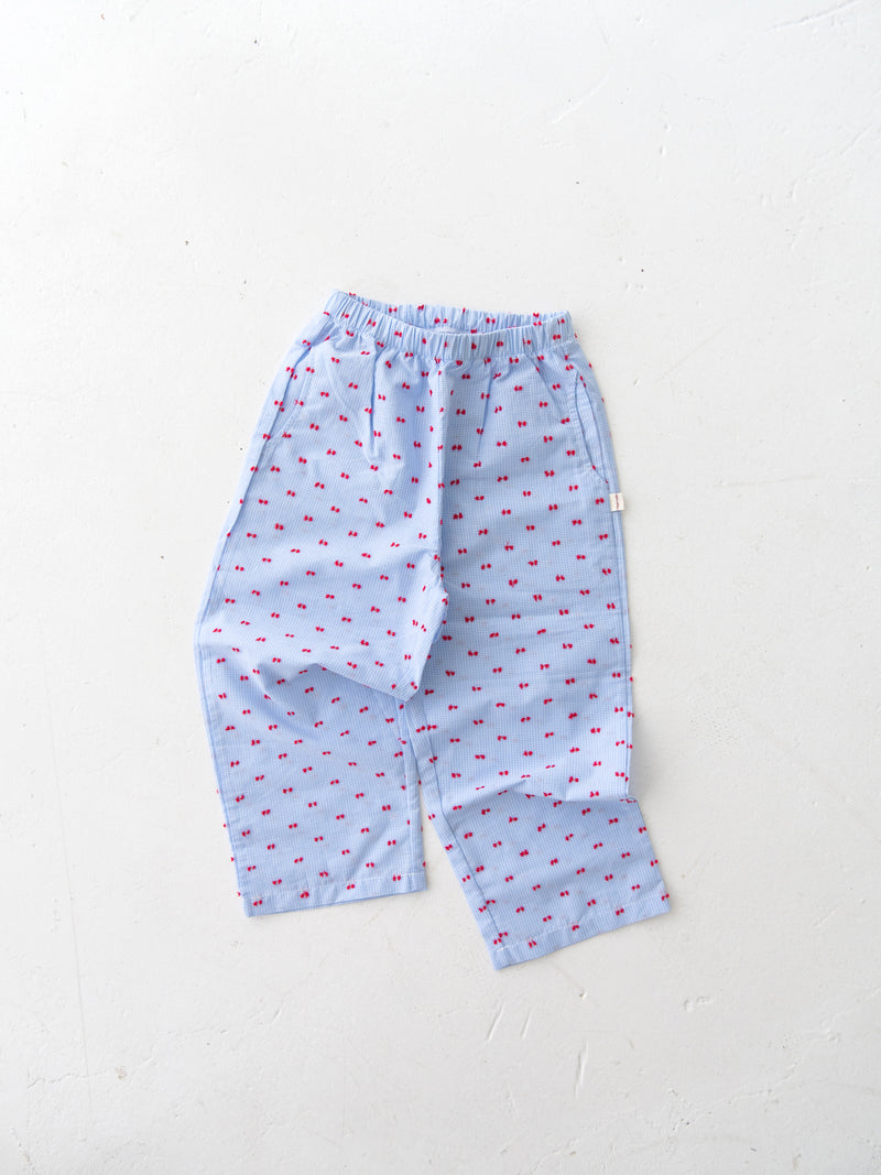 Gingham ribbon pants