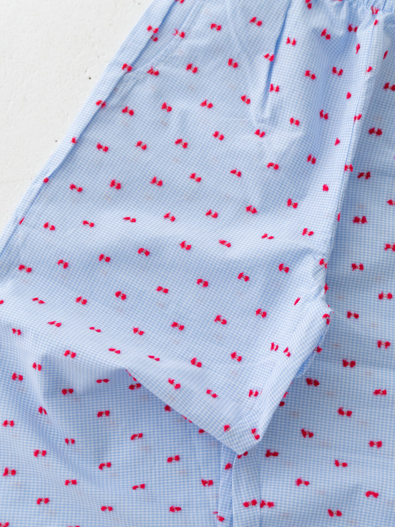 Gingham ribbon pants