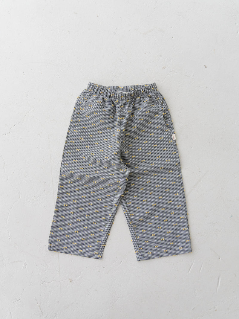 Gingham ribbon pants