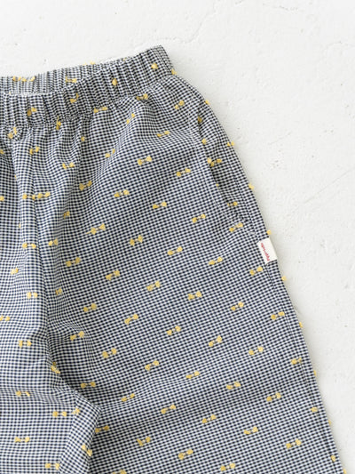 Gingham ribbon pants