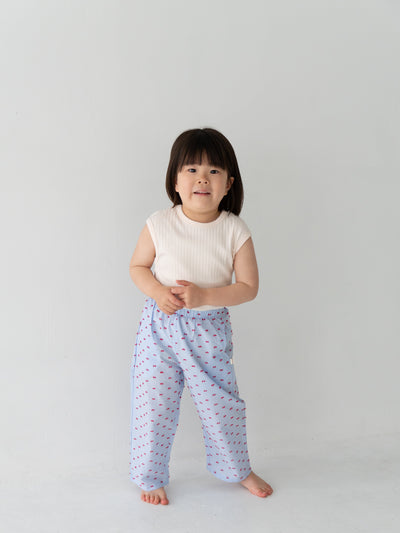 Gingham ribbon pants