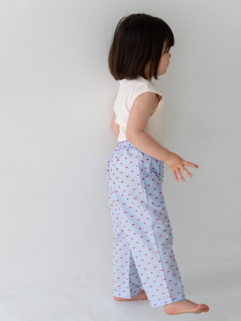 Gingham ribbon pants