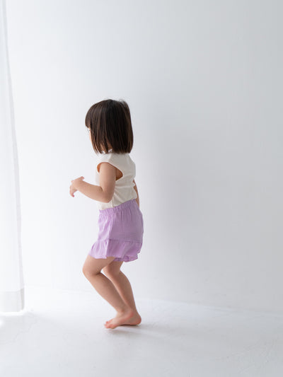 Frill crepe shorts