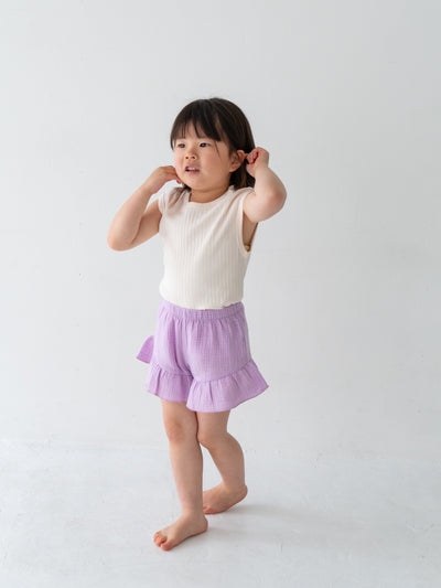 Frill crepe shorts