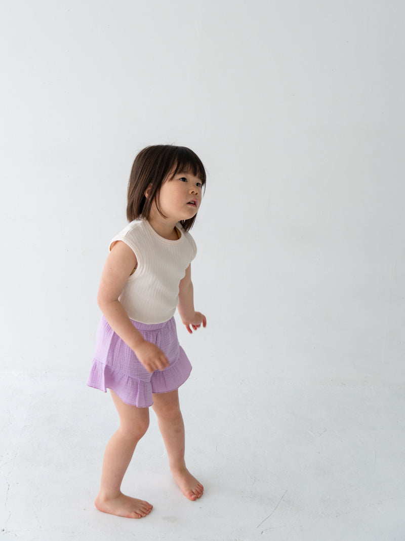 Frill crepe shorts