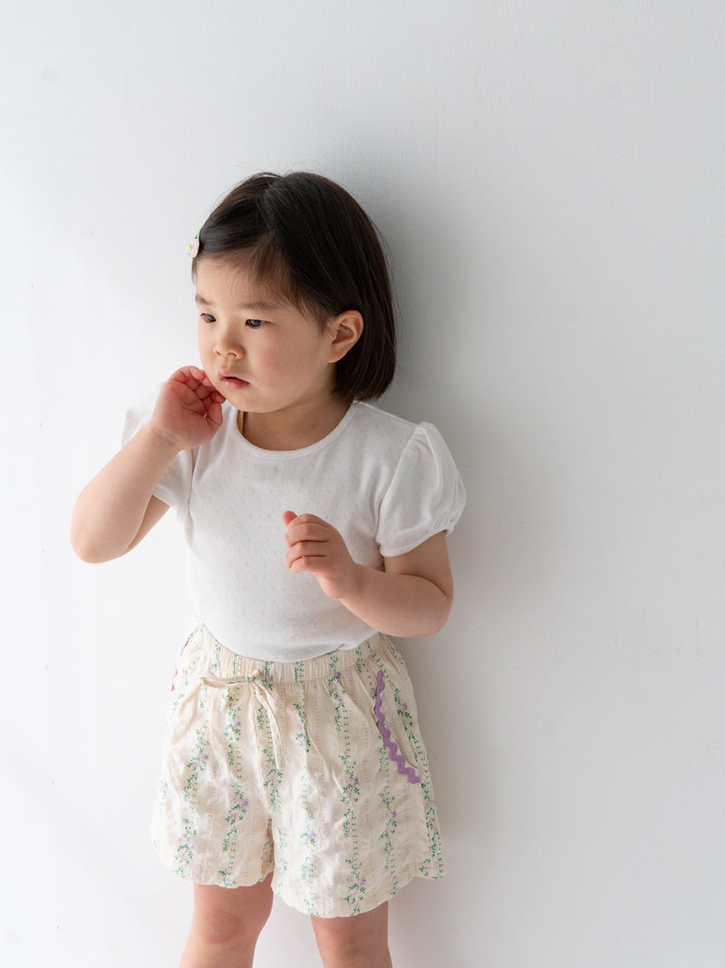 Eyelet puff tee