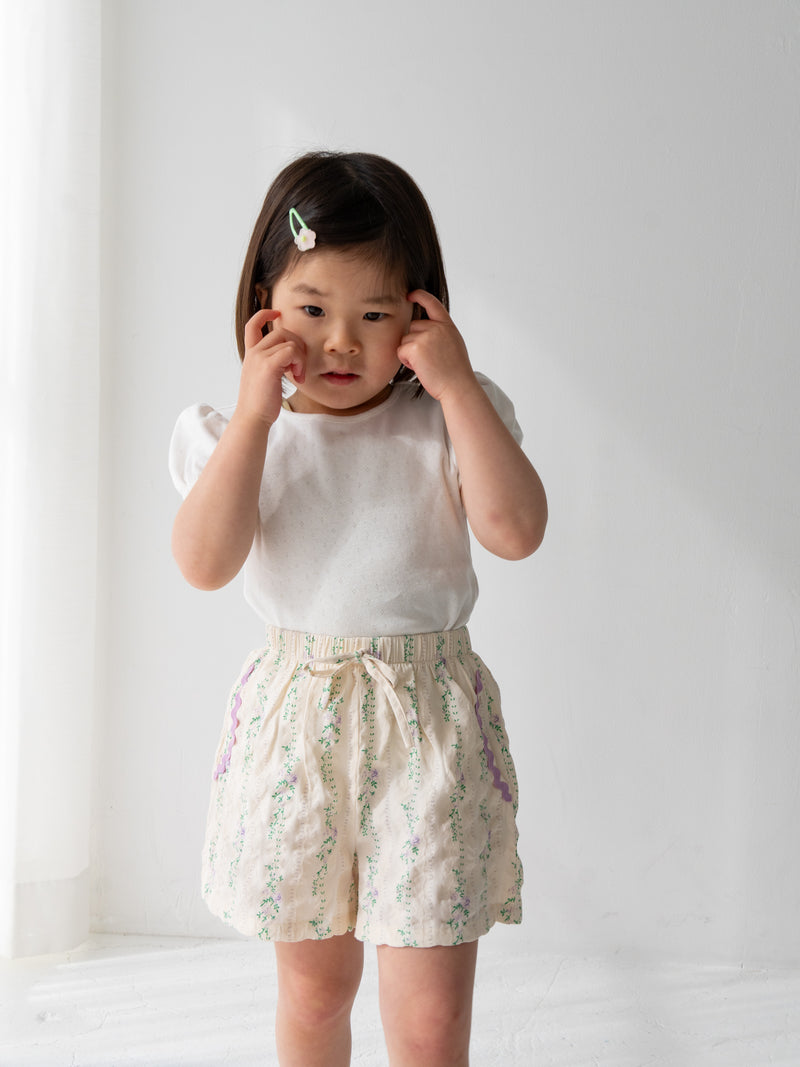 Eyelet puff tee