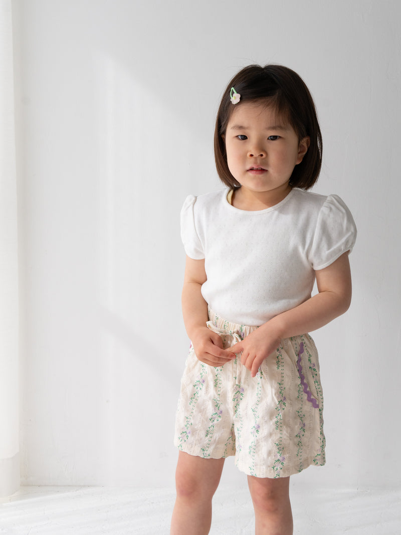 Eyelet puff tee