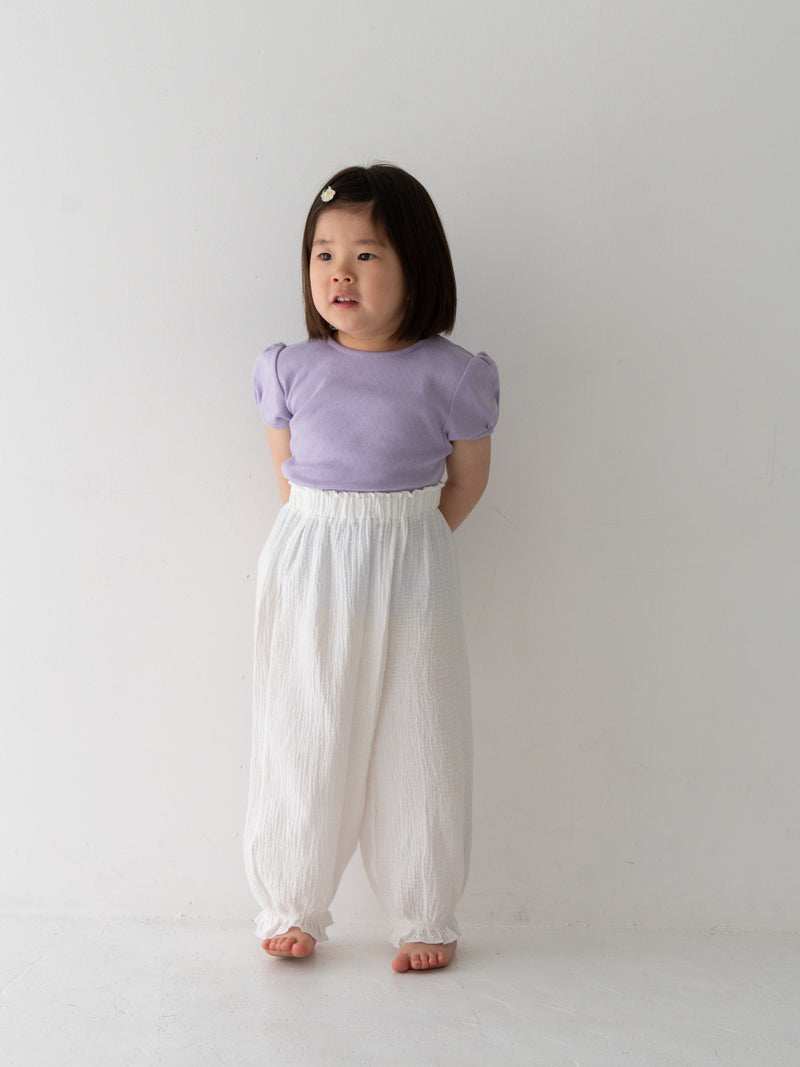 Eyelet puff tee