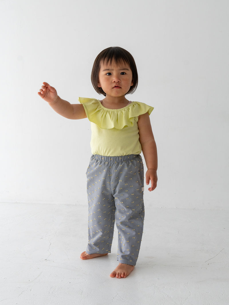 Gingham ribbon pants
