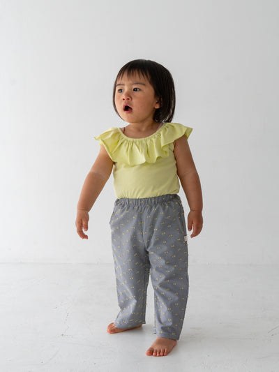 Gingham ribbon pants