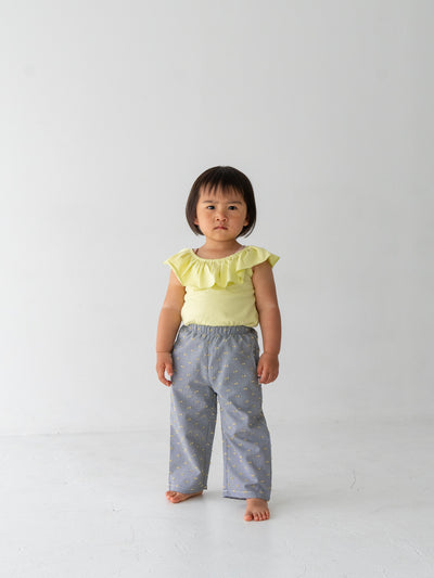 Gingham ribbon pants