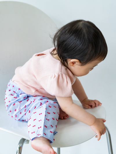 Gingham ribbon pants