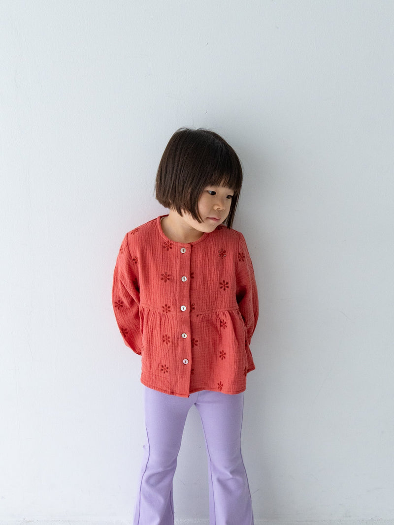 Flower crepe cardigan