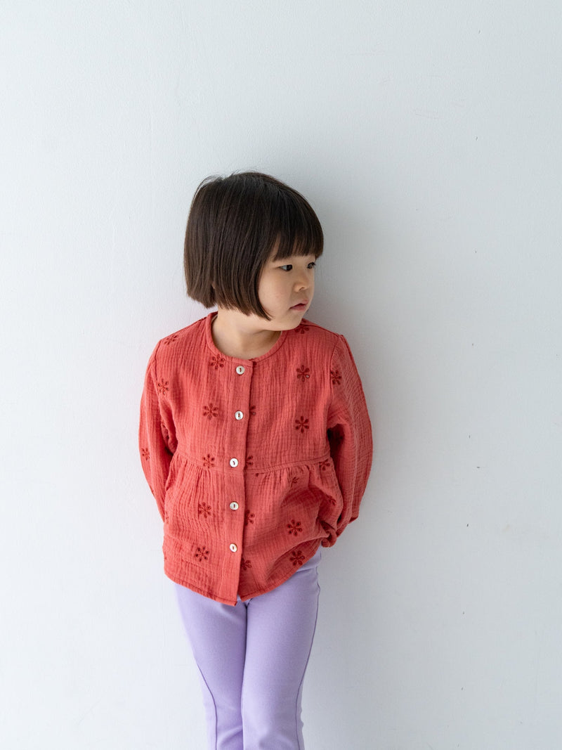 Flower crepe cardigan