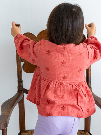 Flower crepe cardigan