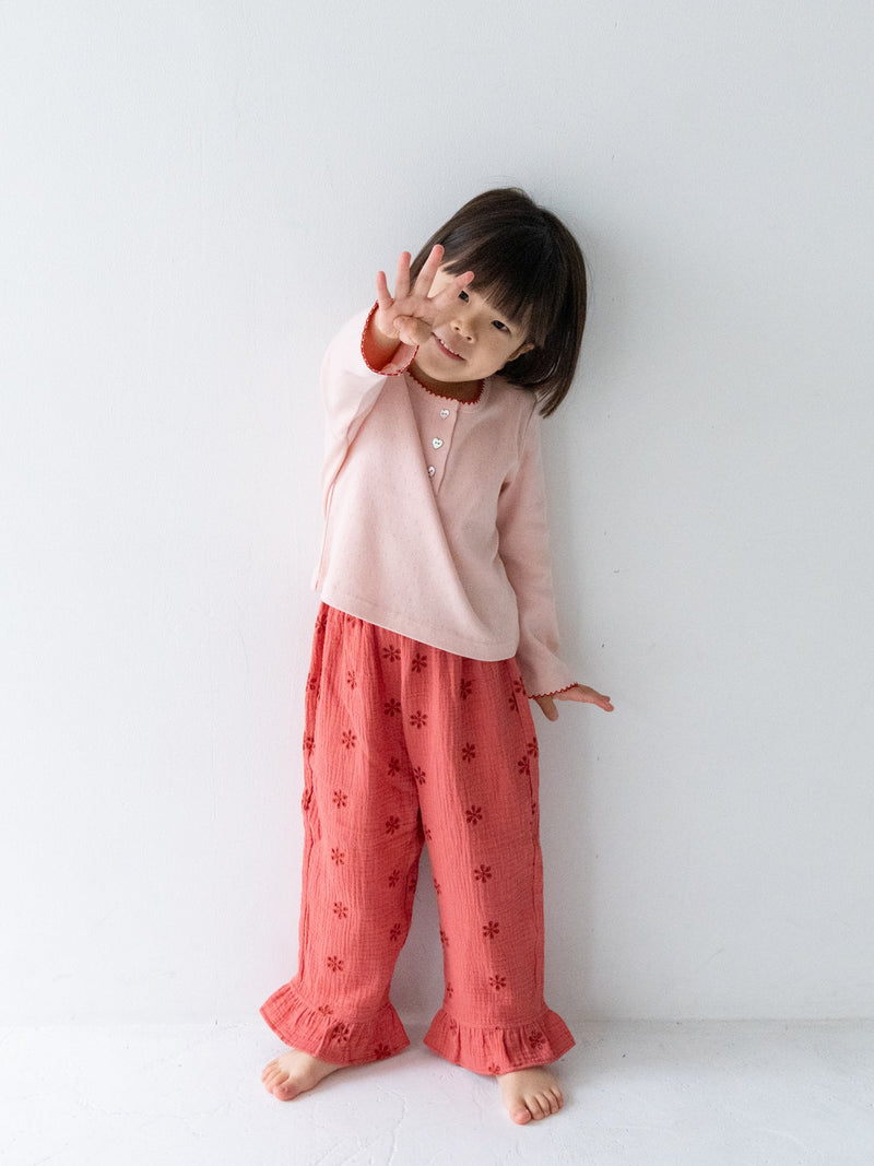 Flower crepe pants