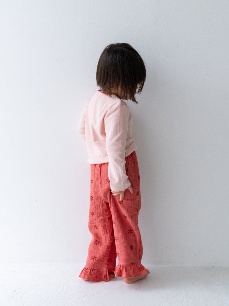 Flower crepe pants