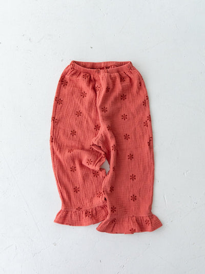 Flower crepe pants