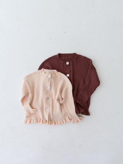 Knit frill cardigan