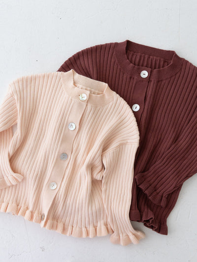 Knit frill cardigan