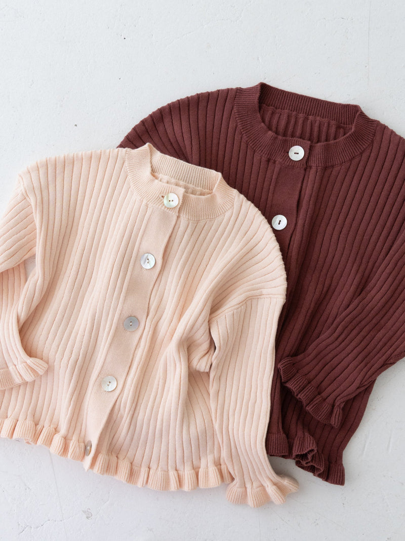 Knit frill cardigan