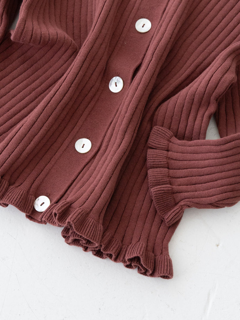 Knit frill cardigan