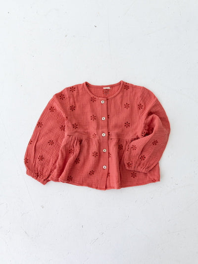 Flower crepe cardigan