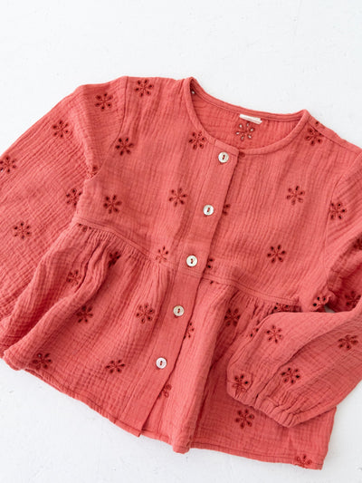 Flower crepe cardigan