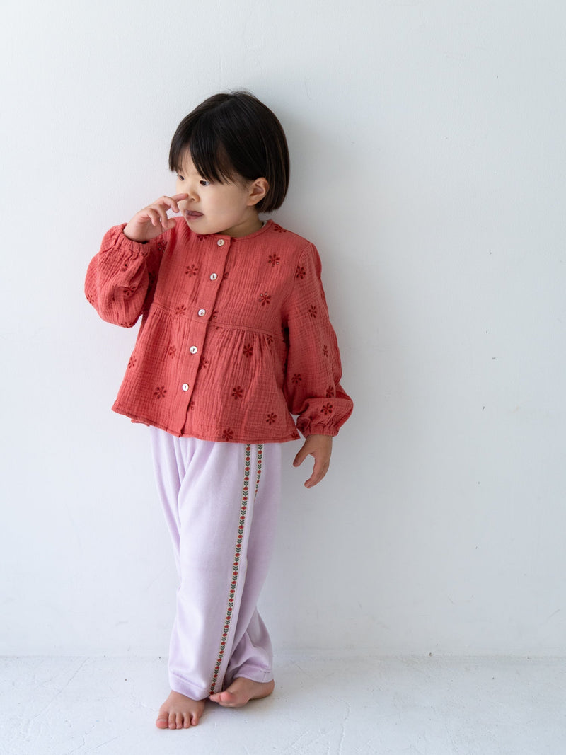 Flower crepe cardigan