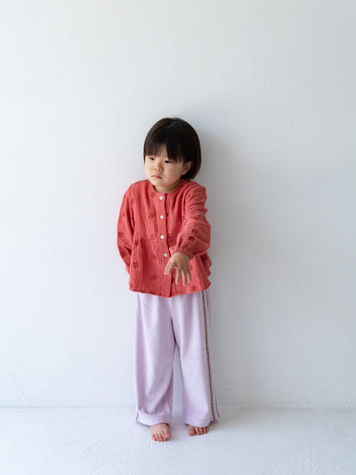 Flower crepe cardigan