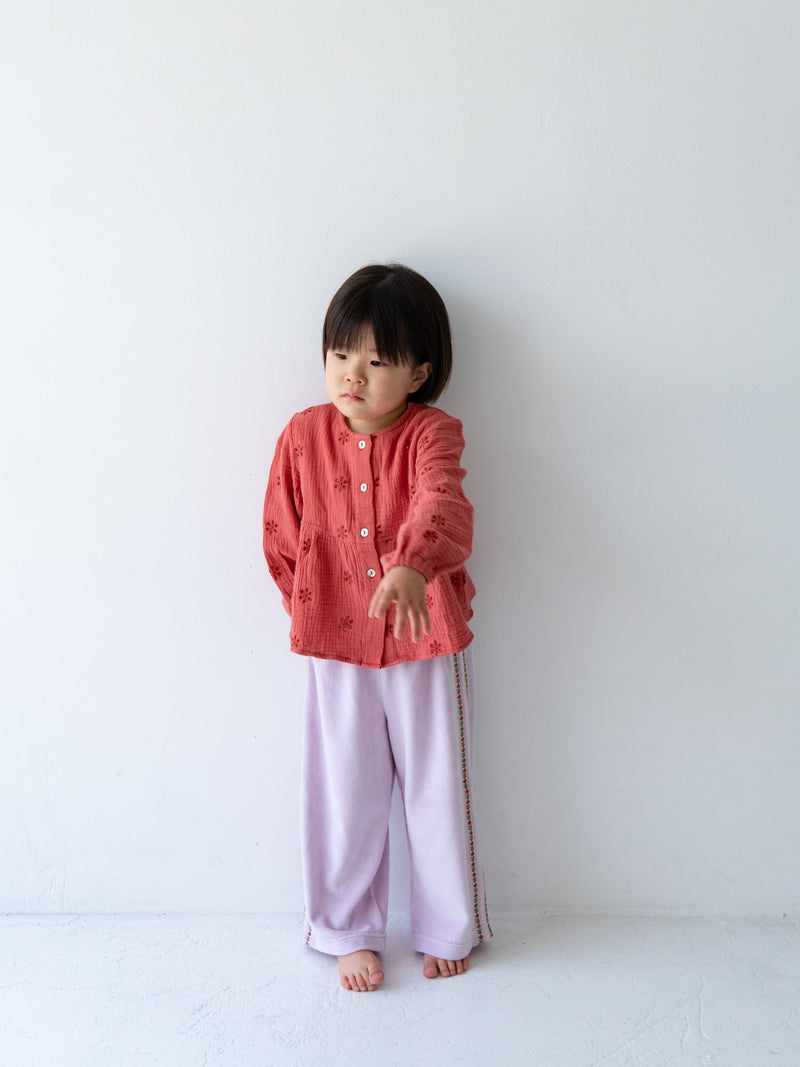 Flower crepe cardigan