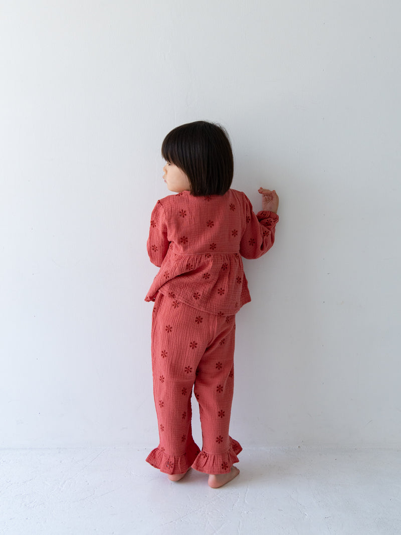 Flower crepe cardigan