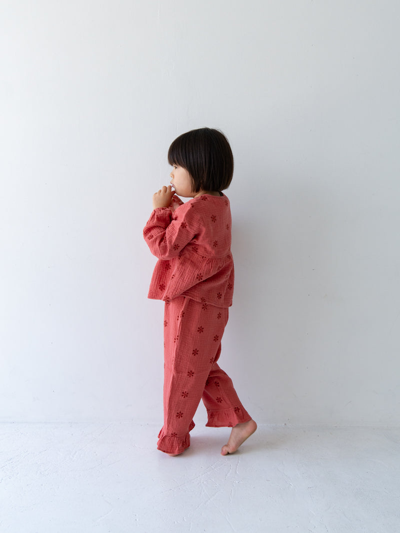 Flower crepe cardigan