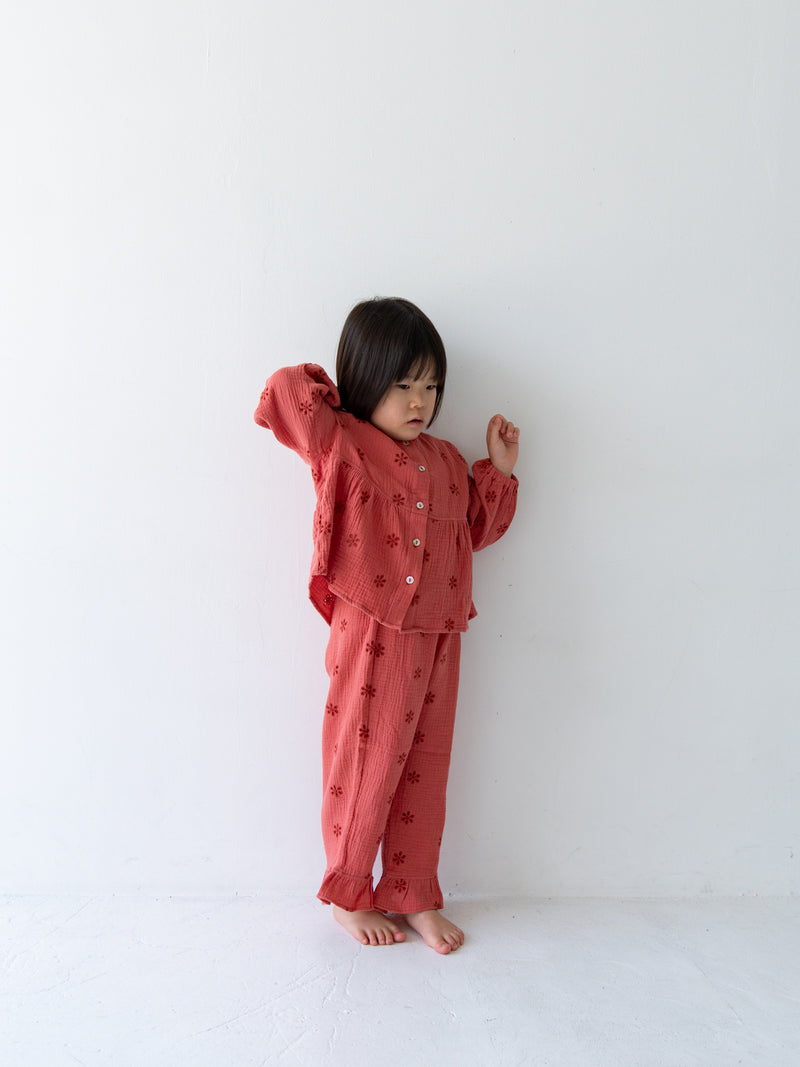 Flower crepe cardigan
