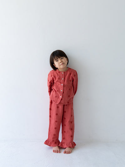 Flower crepe cardigan