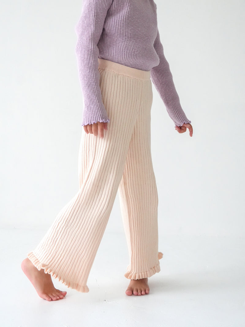 Knit frill pants