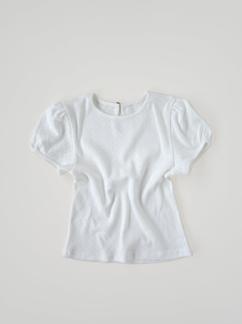 【SALE】Eyelet puff tee