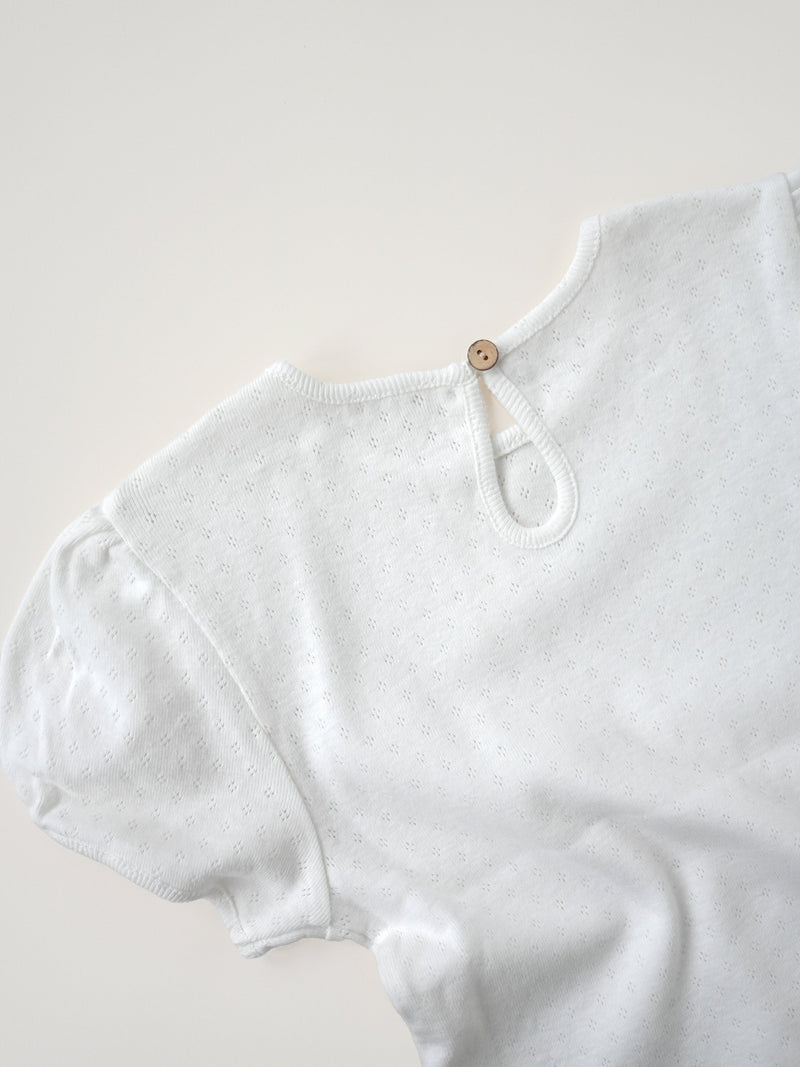 【SALE】Eyelet puff tee