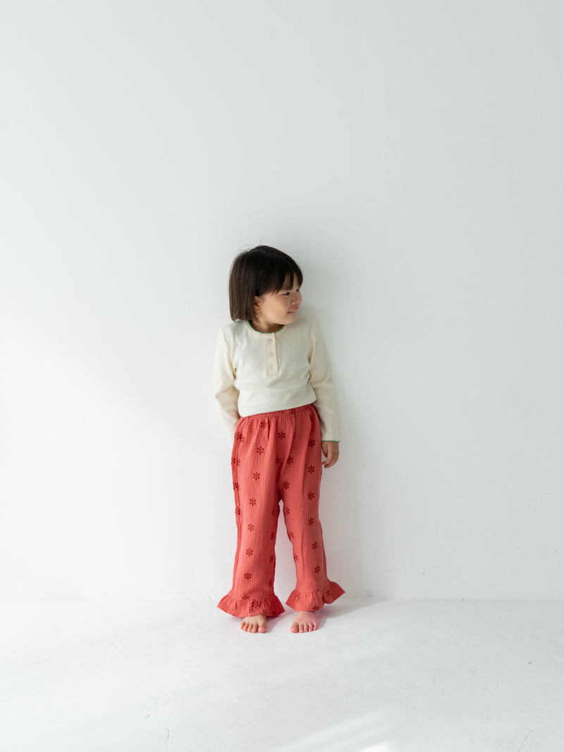 Flower crepe pants