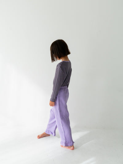 Flower crepe pants