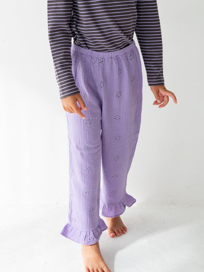 Flower crepe pants