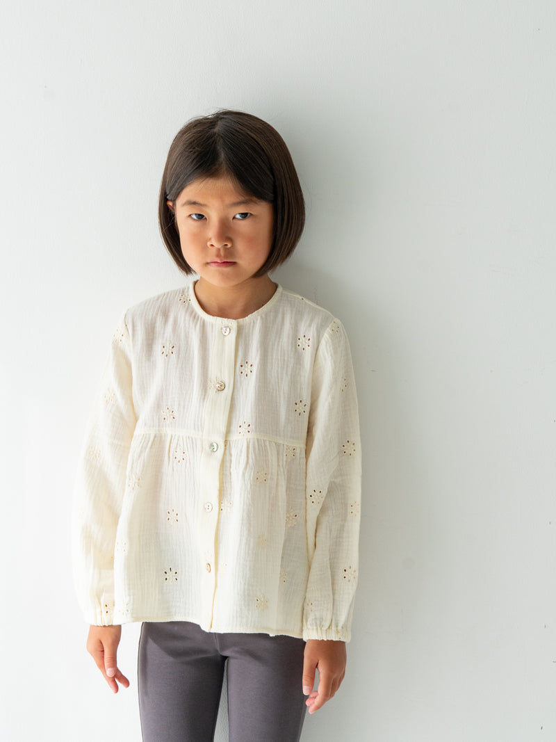 Flower crepe cardigan