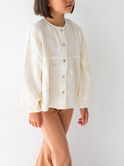 Flower crepe cardigan