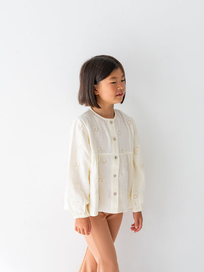 Flower crepe cardigan