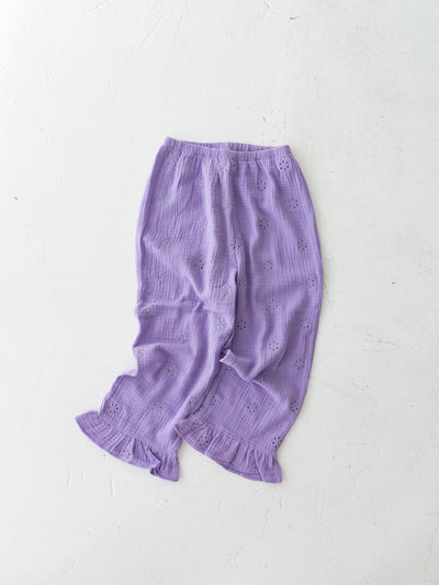 Flower crepe pants