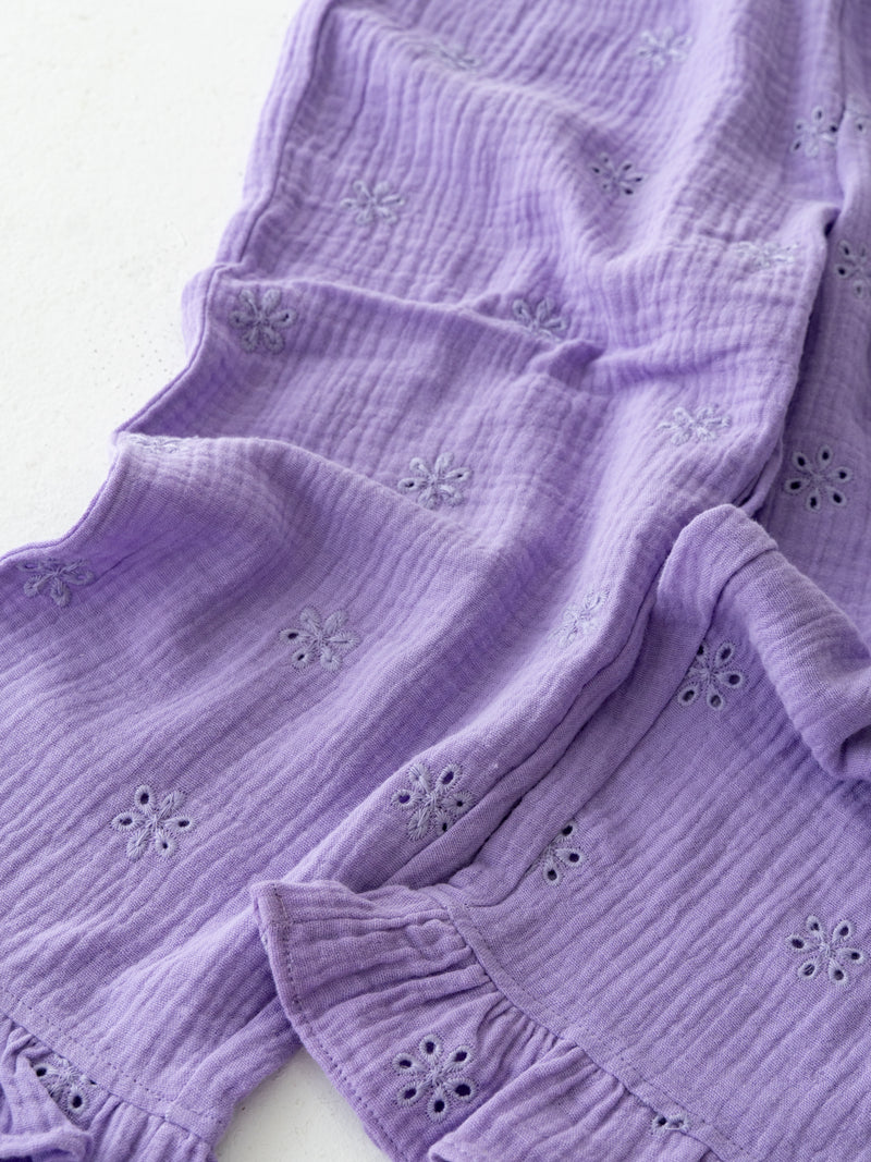 Flower crepe pants