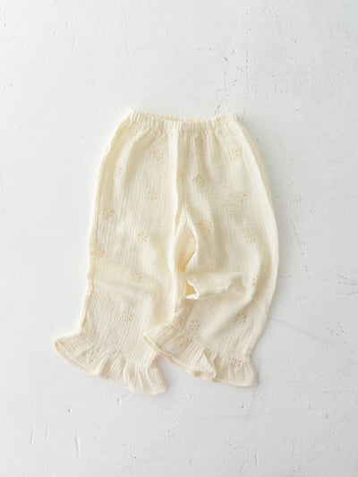 Flower crepe pants