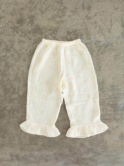 Flower crepe pants