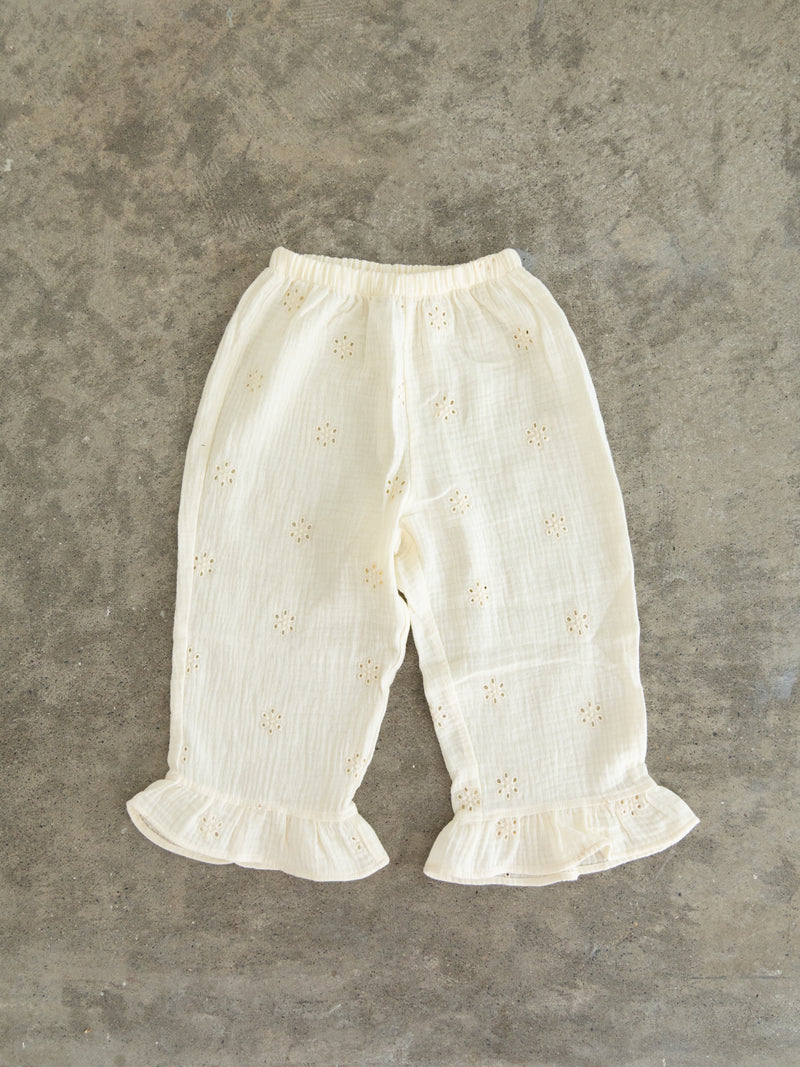 Flower crepe pants